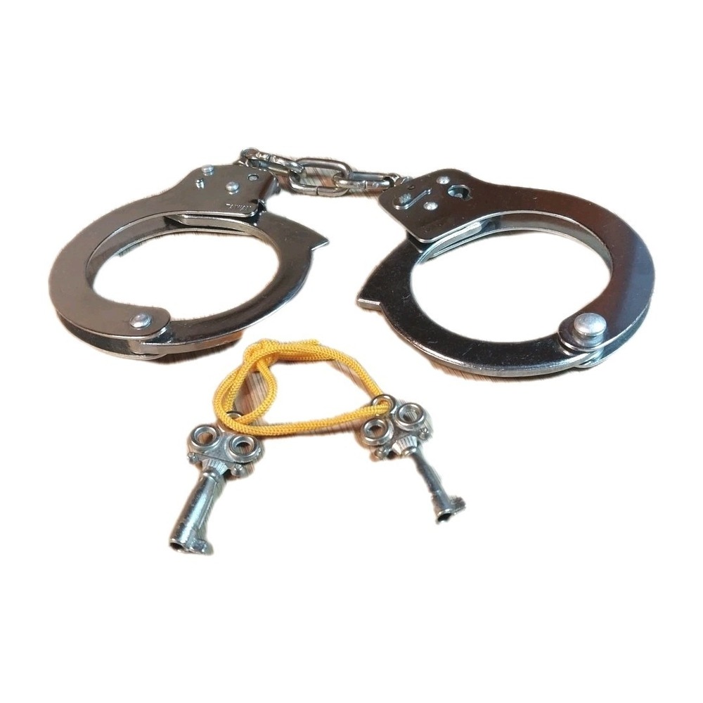 Adult Size Hand Cuffs Halloween / Play Prop/ Western Decor 2 Keys Safety Latches